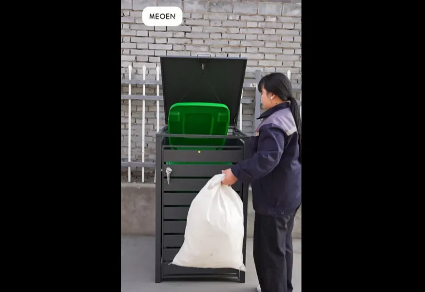 How can a steel trash can enclosures clean and free your hands?