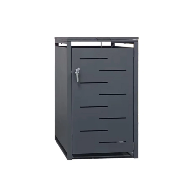 Single-Door Trash Can Enclosure With Lock