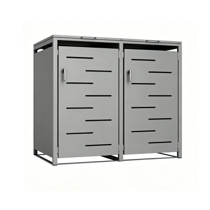 Medium-Sized Double-Door Trash Can Enclosure With Lock