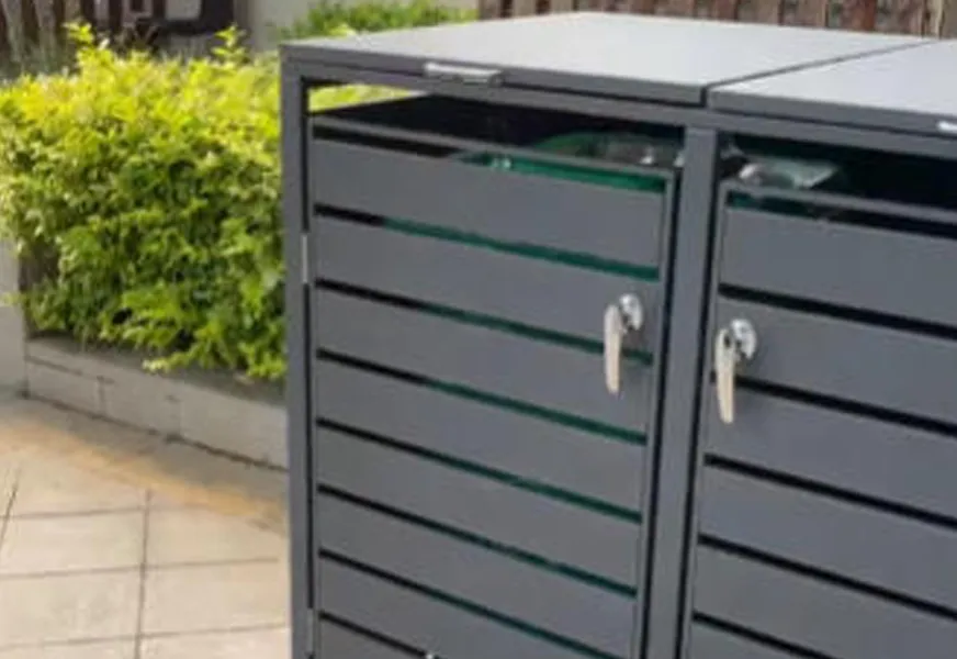 Stylish steel trash can enclosure