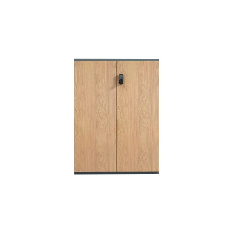 750mm Double Door Wood Grain Transfer Electronic Lock Steel Low Filing Cabinet