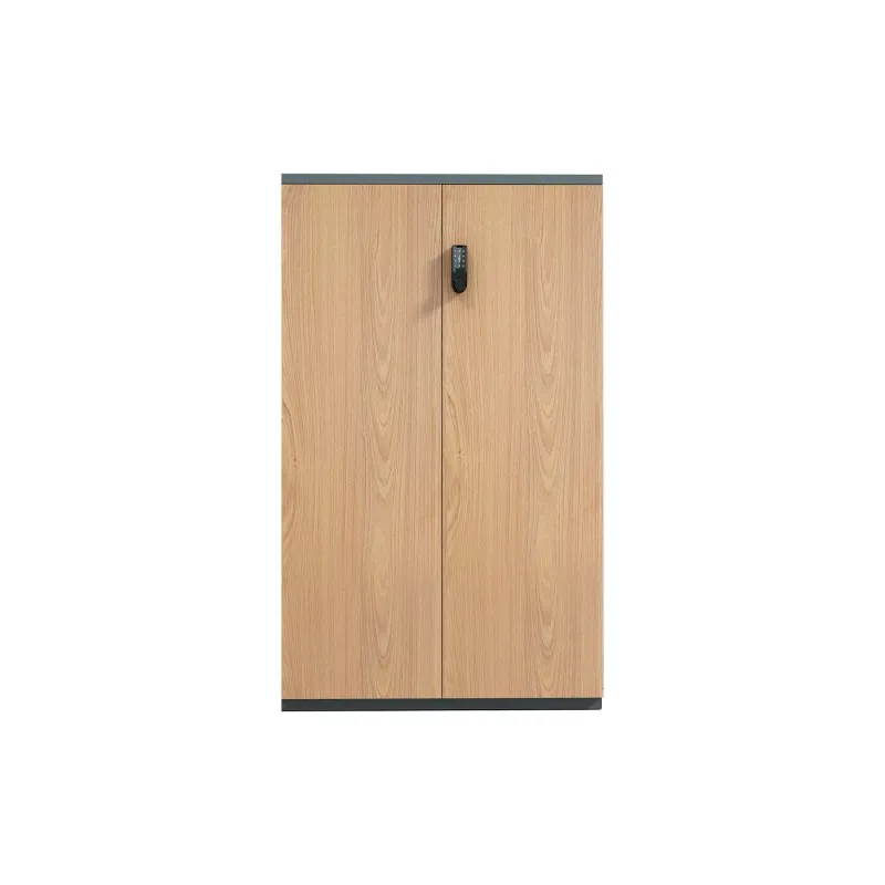 1450mm Double Door Wood Grain Transfer Electronic Lock Steel Low Filing Cabinet