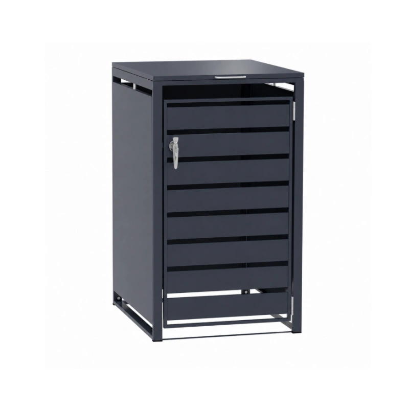 Single-Door Trash Can Enclosure with Lock